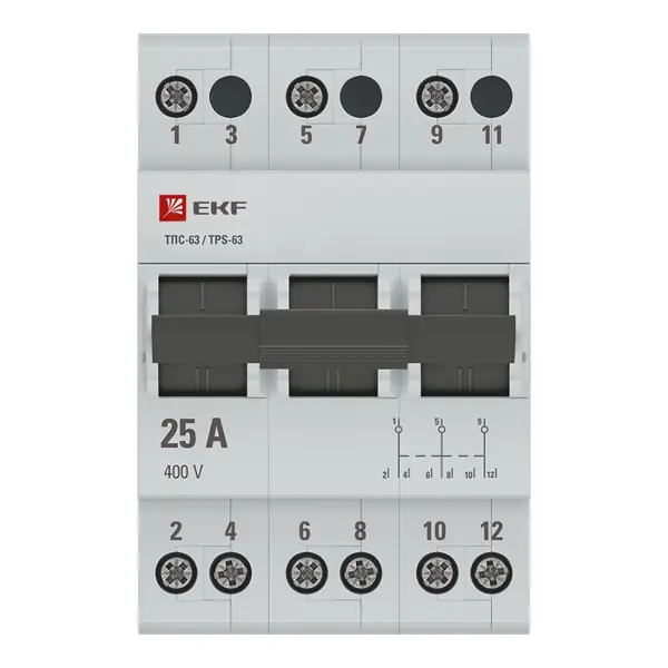 Трехпозиционный переключатель EKF Proxima 3P 25 А