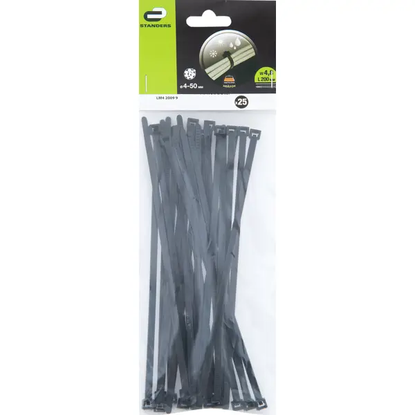 Хомут стяжка Standers атмосферостойкий нейлон 200x4.8 мм 25 шт.