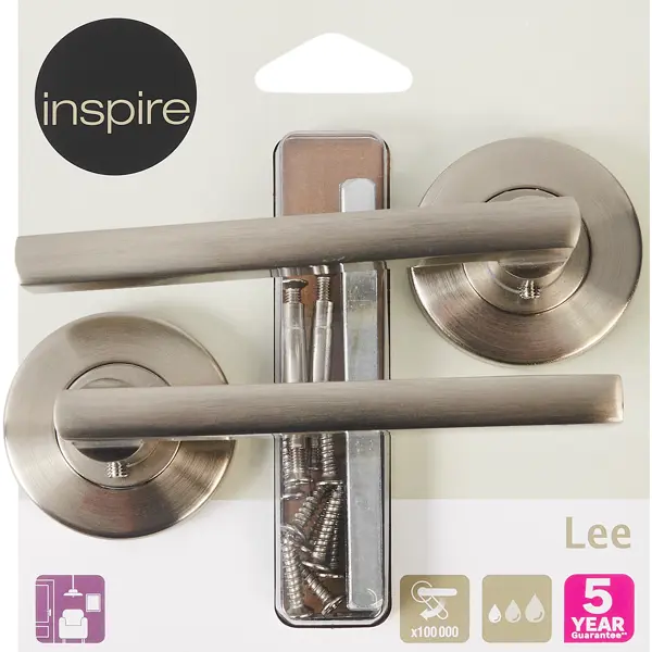Дверные ручки Inspire Lee алюминий без запирания цвет никель
