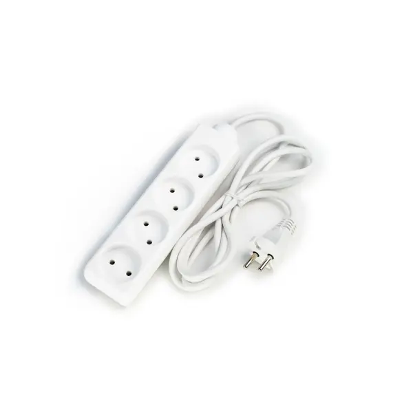 Удлинитель бытовой Защита Про 4 розетки без заземления 2x0.75 мм 1.8 м цвет белый