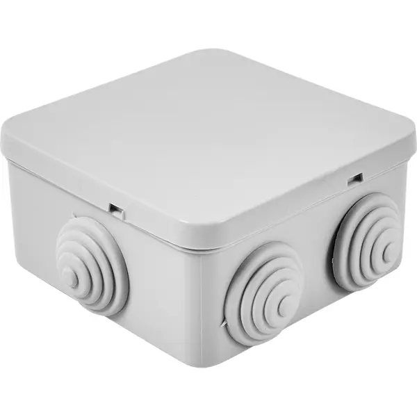 Коробка уравнивания потенциалов открытая Lexman 85x85x40 мм 6 вводов IP55 цвет серый