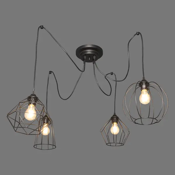 Люстра Багира Inspire 4 лампы 12 м² Е27 цвет черный