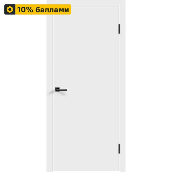 Дверь межкомнатная глухая Бланка 90x200 см эмаль белый без замка и петель