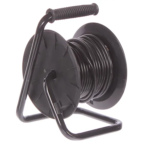 Удлинитель на катушке Защита Про 4 розетки с заземлением 3x1 мм 20 м цвет черный/красный