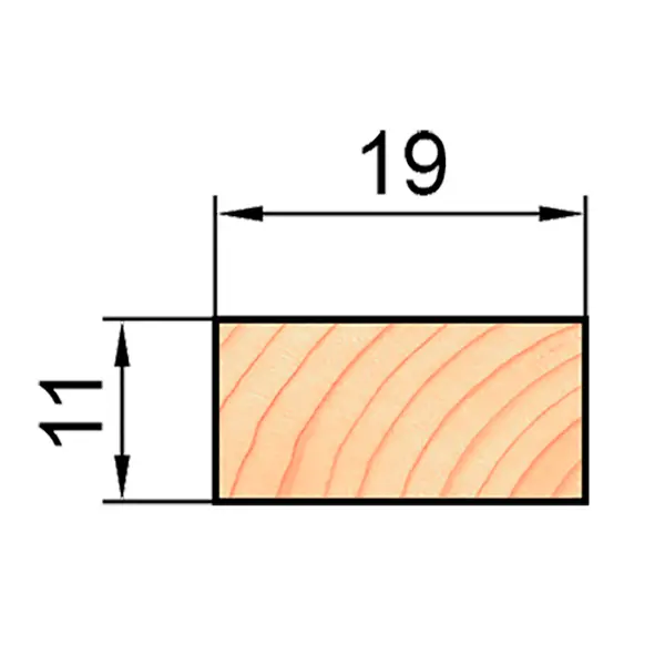 Декоративный брусок сращенный 11x19x2200 мм хвоя сорт Экстра прямой