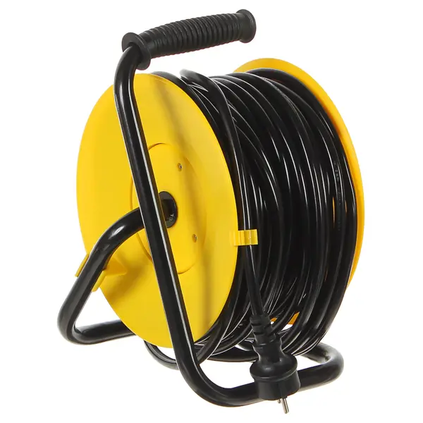 Удлинитель на катушке Skybeam 4 розетки с заземлением 3x2.5 мм 30 м цвет черный