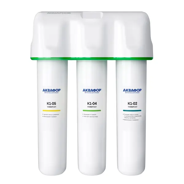 Фильтр под мойку Аквафор Кристалл Protect Универсальный для жесткой воды 3 ступени быстросъемный без крана