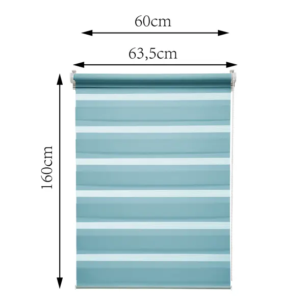 Штора рулонная день-ночь Inspire Peter 60x160 см бирюза Aqua 3