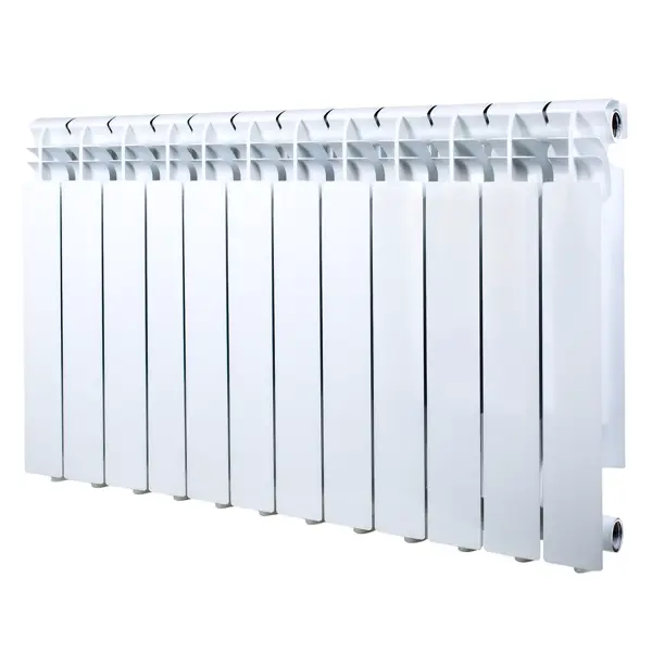 Радиатор секционный Monlan RU Aluminium 500/96 12 секций боковое подключение алюминий белый