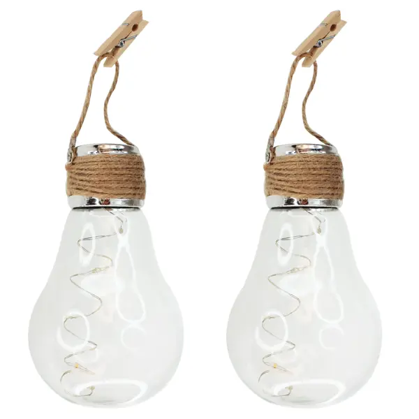 Светильник Inspire Talara на солнечных батареях 14 см цвет прозрачный теплый белый свет 2 шт