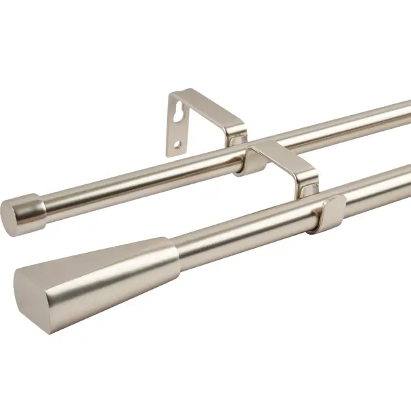 Настенный карниз раздвижной двухрядный d16/19 160-300 см металл цвет никель