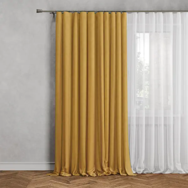 Штора на ленте 200x280 см цвет манго