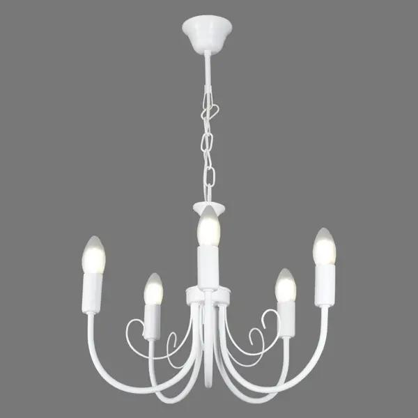 Люстра подвесная Vitaluce Blanca 5 ламп 15м² Е14 цвет белый матовый